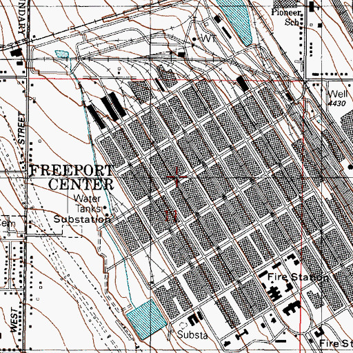 Topographic Map of Freeport Center, UT