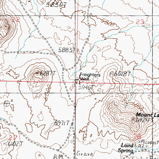 Topographic Map of Freighters Well, UT