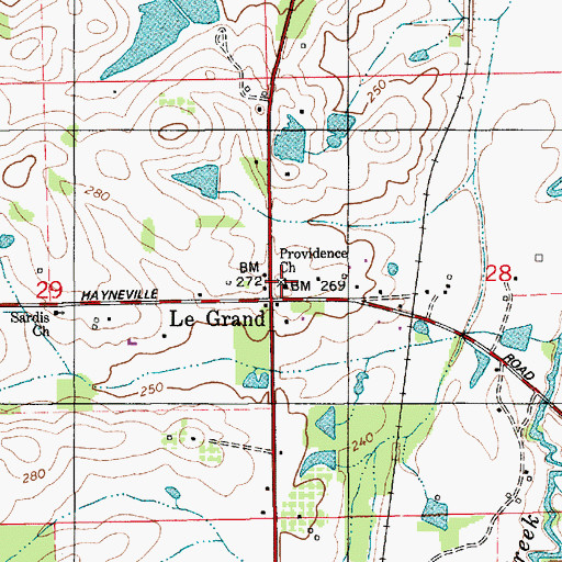 Topographic Map of Providence Church, AL