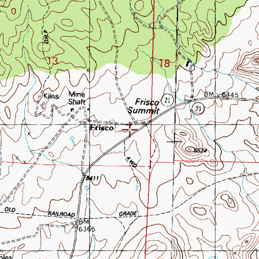 Topographic Map of Frisco Summit, UT
