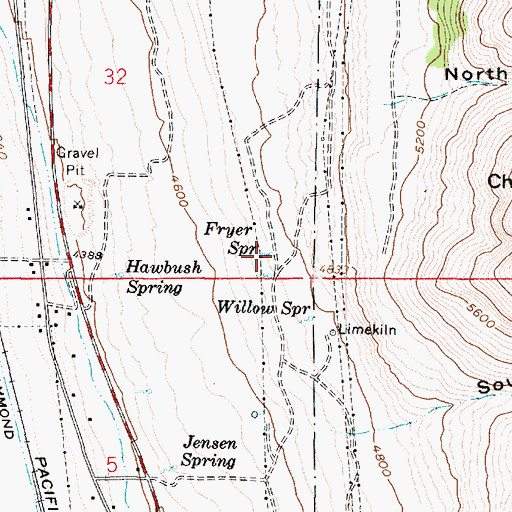 Topographic Map of Fryer Spring, UT