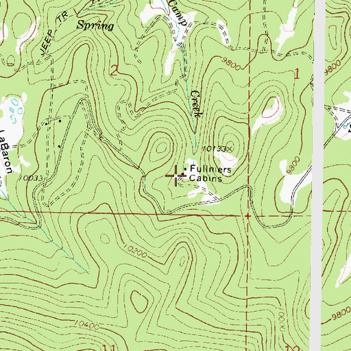 Topographic Map of Fullmers Cabins, UT