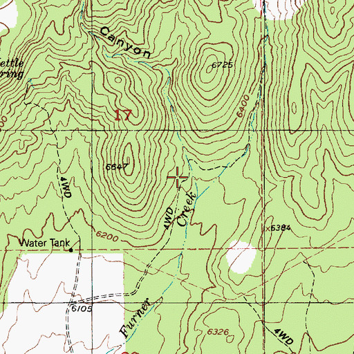 Topographic Map of Furner Canyon, UT