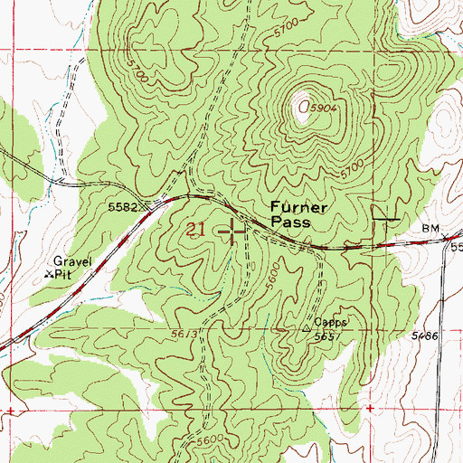 Topographic Map of Furner Pass, UT