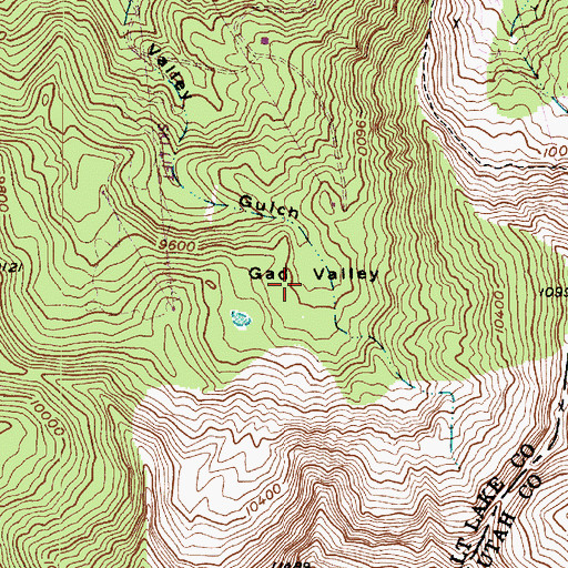 Topographic Map of Gad Valley, UT