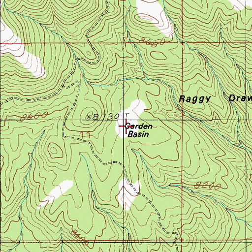 Topographic Map of Garden Basin, UT