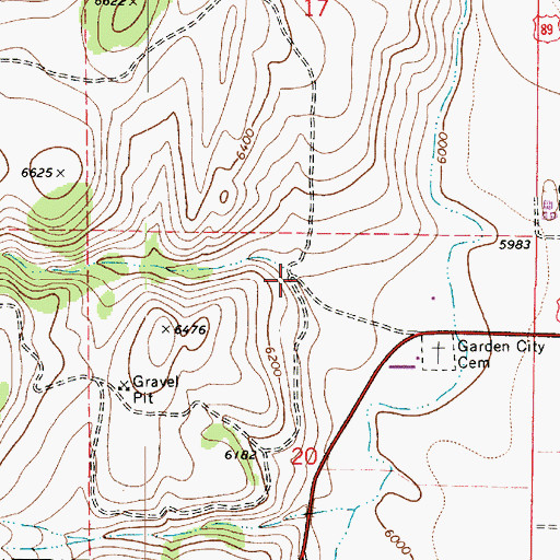 Topographic Map of Garden City Canyon, UT