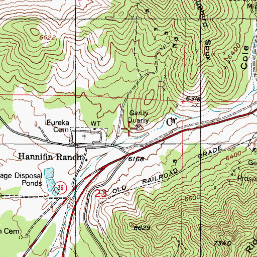 Topographic Map of Garity Quarry, UT