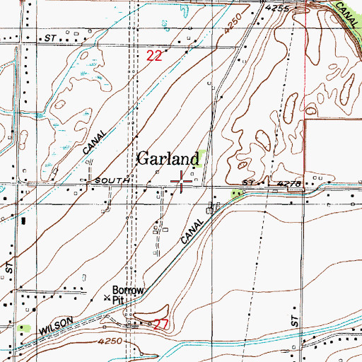 Topographic Map of Garland School, UT