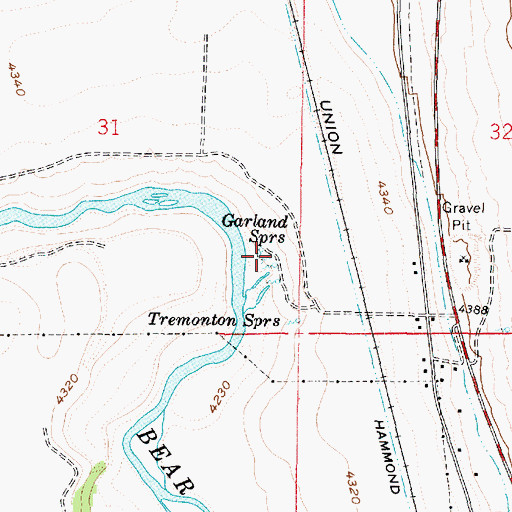 Topographic Map of Garland Springs, UT