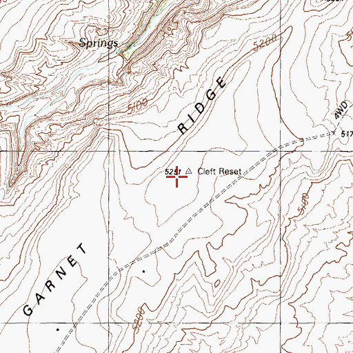 Topographic Map of Garnet Ridge, UT