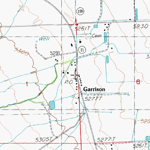Topographic Map of Garrison, UT