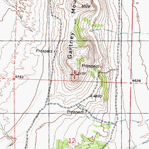 Topographic Map of Gartney Mountain, UT