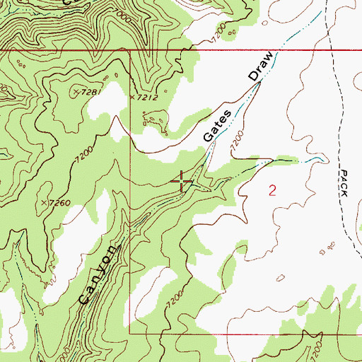 Topographic Map of Gates Draw, UT