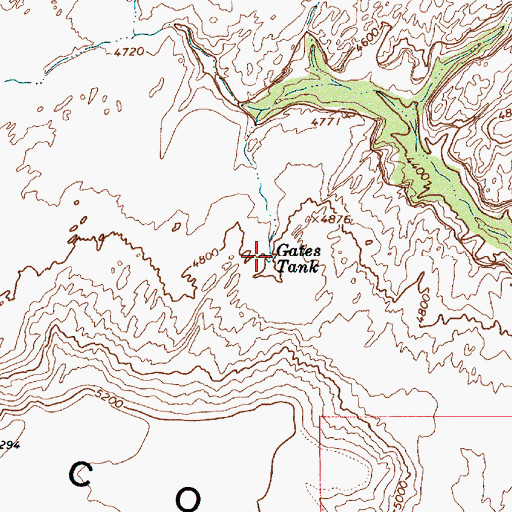 Topographic Map of Gates Tank, UT