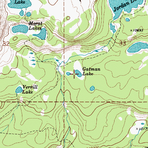 Topographic Map of Gatman Lake, UT