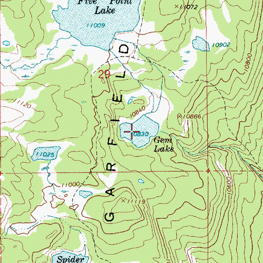 Topographic Map of Gem Lake, UT