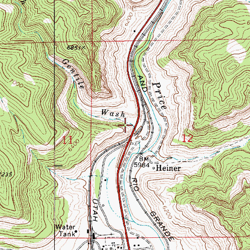 Topographic Map of Gentile Wash, UT