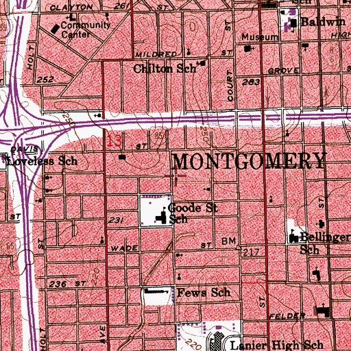 Topographic Map of Revelation Baptist Church, AL