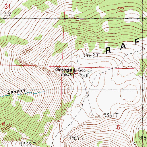 Topographic Map of George Peak, UT
