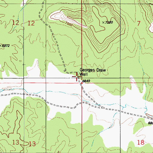 Topographic Map of Georges Draw Well, UT