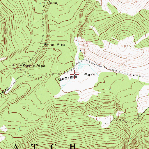 Topographic Map of Georges Park, UT