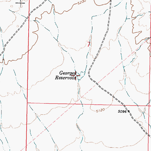 Topographic Map of Georges Reservoir, UT