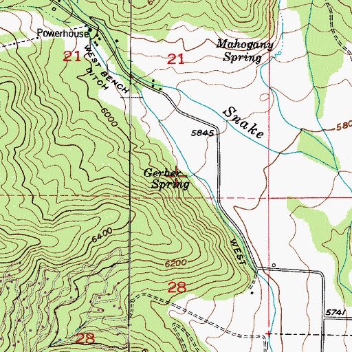 Topographic Map of Gerber Spring, UT