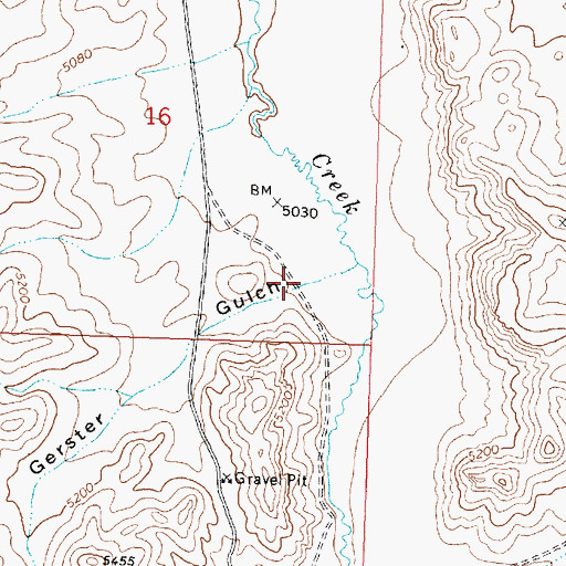 Topographic Map of Gerster Gulch, UT