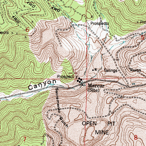 Topographic Map of Geyser-Marion Mine, UT