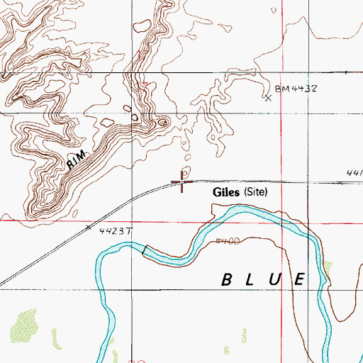 Topographic Map of Giles, UT