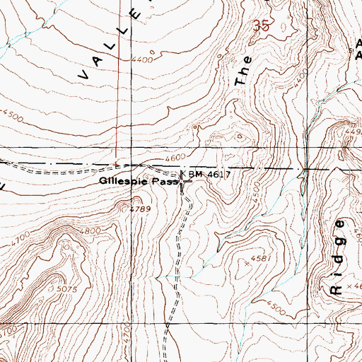 Topographic Map of Gillespie Pass, UT