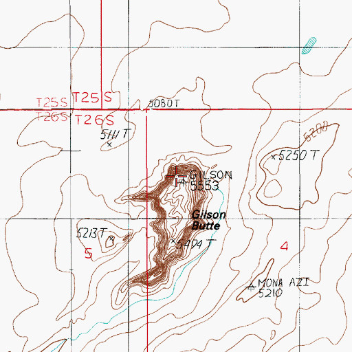 Topographic Map of Gilson Butte, UT