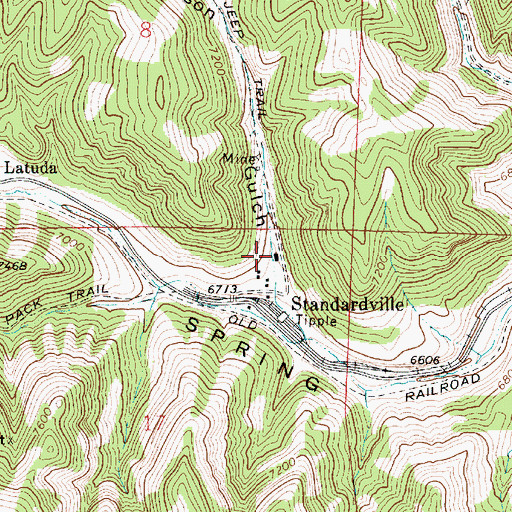 Topographic Map of Gilson Gulch, UT