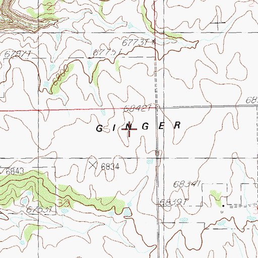 Topographic Map of Ginger Hill, UT