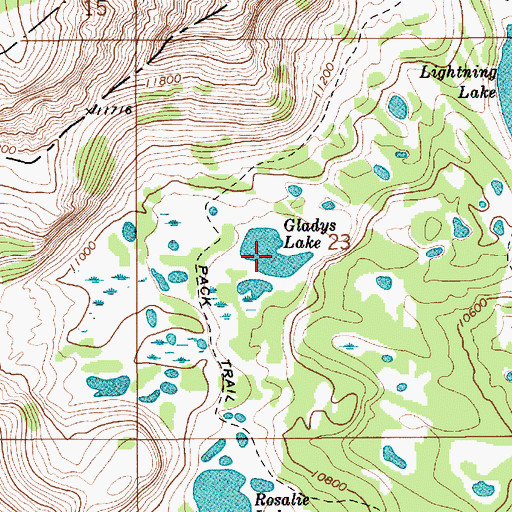 Topographic Map of Gladys Lake, UT