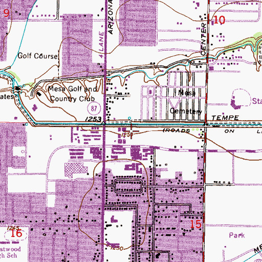 Topographic Map of Canal Casas (historical), AZ