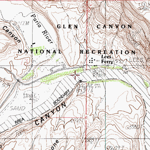Topographic Map of Glen Canyon, AZ