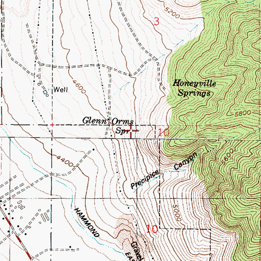 Topographic Map of Glenn Orms Spring, UT