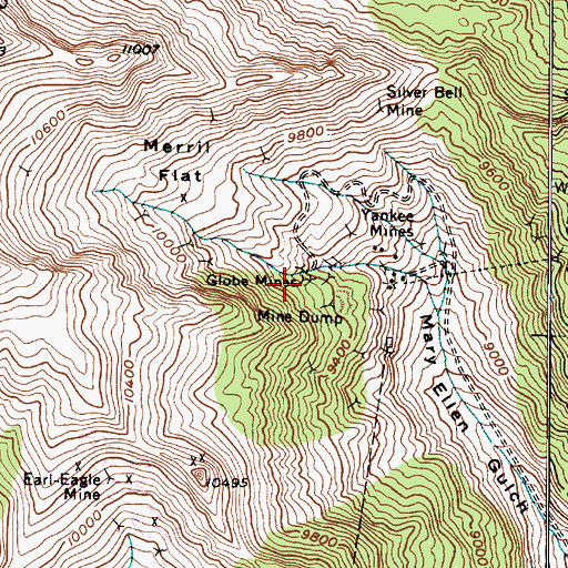 Topographic Map of Globe Mines, UT