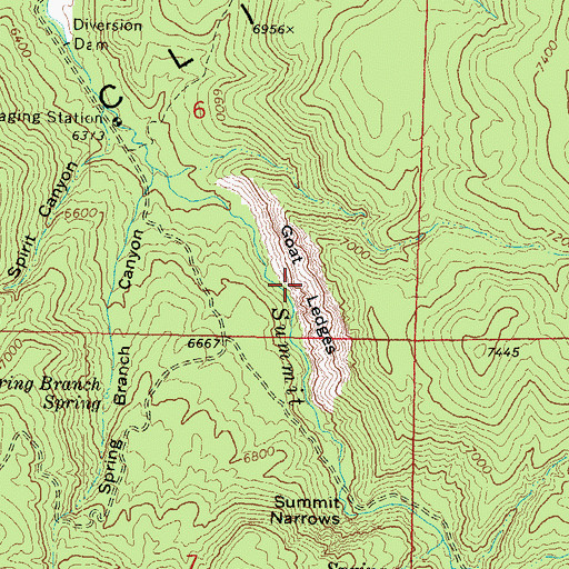 Topographic Map of Goat Ledges, UT