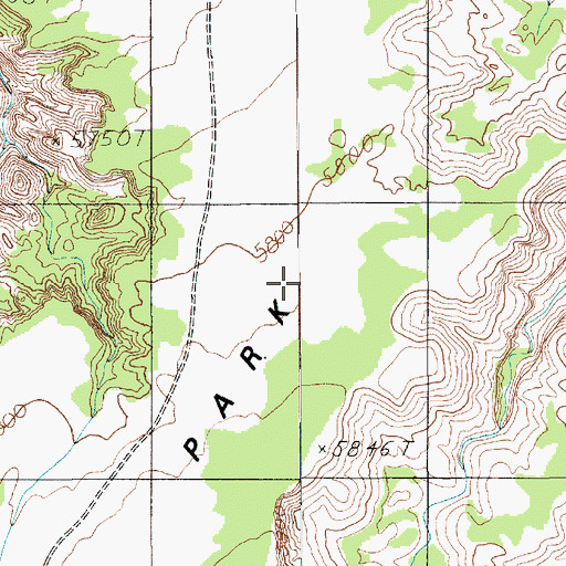 Topographic Map of Goat Park, UT