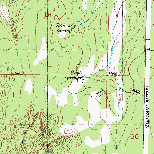 Topographic Map of Goat Springs, UT