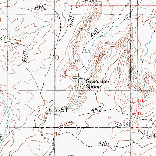 Topographic Map of Goatwater Spring, UT