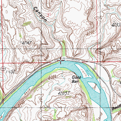 Topographic Map of Gold Bar Canyon, UT