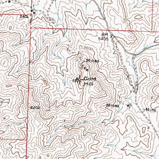 Topographic Map of Gold Hill, UT