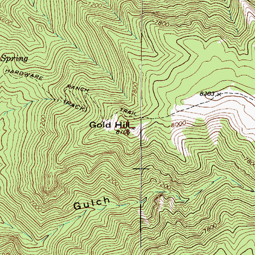 Topographic Map of Gold Hill, UT