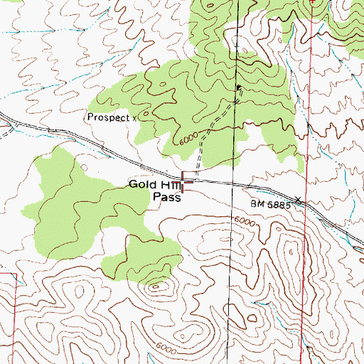 Topographic Map of Gold Hill Pass, UT