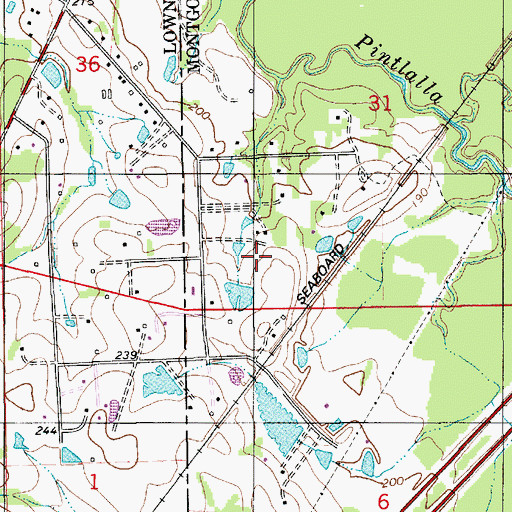 Topographic Map of Rolling Acres, AL