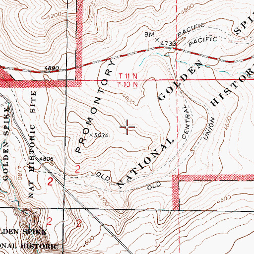 Topographic Map of Golden Spike National Historic Site, UT